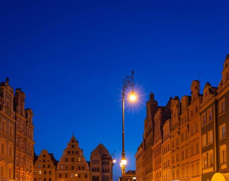 Wroclaw by night / Historical architecture / place for textの写真素材