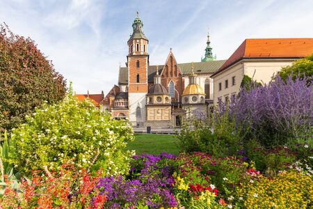 Cracow. Summer view of the historical architecture and gardenの写真素材