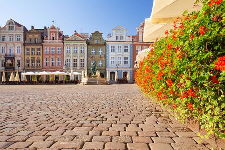 Poznan. Traditional tenements at the Old Town Squareの写真素材