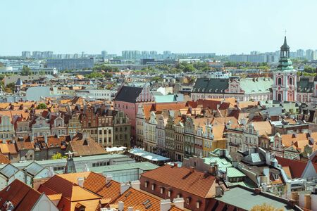 Pozna? in Greater Poland. Panorama of the old cityの写真素材