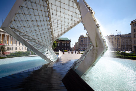 Poznan. Plac Wolno?ci together with the Wolno?ci Fountain Named in honor of Poland's independence after 123 years of partitions. August 2019のeditorial素材