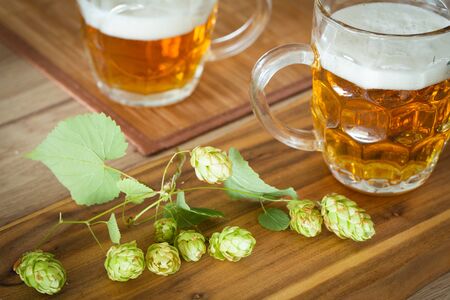 Alcohol problem, beer, on the table