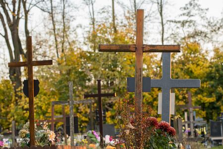 Crosses in the cemetery, Day of the dead