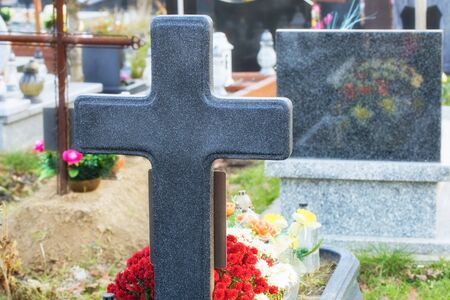Crosses in the cemetery, Day of the deadの写真素材