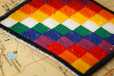 all indian flag on old south america map