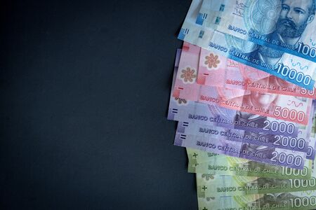 currency of Chile. Pesos money / place for textの写真素材