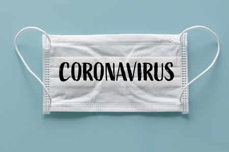 Protective mask with the word Coronavirus