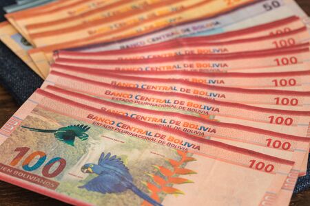 Bolivian money / 100 bolivianoの写真素材