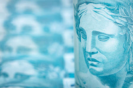 Brazilian money, hundred Reais banknoteの写真素材