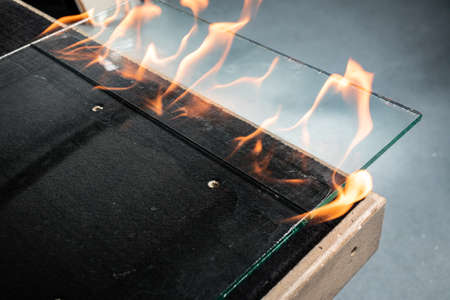 laminated glass, Burnout of the film connecting the panes.