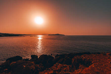 Sunset over the sea, landscapeの写真素材