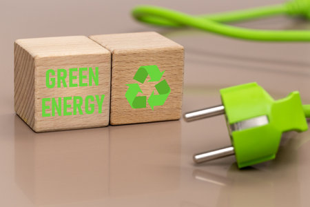 Green power plug, The concept of acquiring modern energy sources, environmentally friendly, Green...