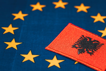 Albania European Union, Concept, Planned accession and accession negotiations, Business and political conceptの写真素材