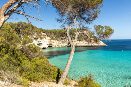 The beauty of the Balearic Islands coast, landscape of cliffs and beaches on Majorca, Spain