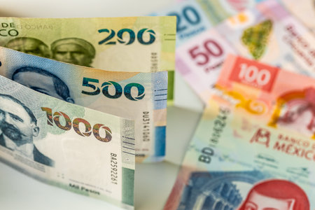 Mexico pesos. Mexican money. Business finance conceptの写真素材