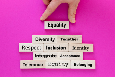 Symbol of equality and tolerance. Concept of social integration. Equal opportunities, inclusion of...