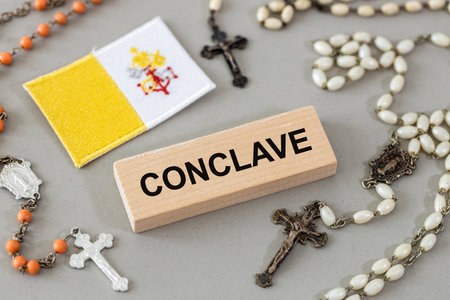 Symbol of the Conclave. The election of a new Pope by the Cardinals. Roman Catholic religion
