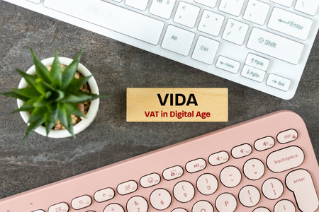 VIDA, VAT in Digital Age. European e-invoicing program for businesses selling goods or services to customers in the European Unionの写真素材