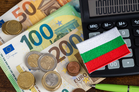 Bulgaria Euro. Financial Concept. Bulgaria's Accession to the Eurozone in 2026の写真素材