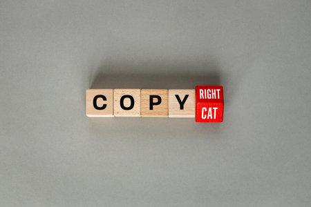 Copycat to copyright. Conceptual business words that change copy right into copycat. Imitation or...