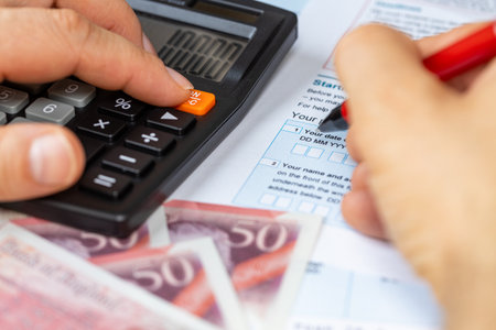 UK Tax Return. Financial Concept. Self-employment, Self-Assessment, dual resident, UK property....