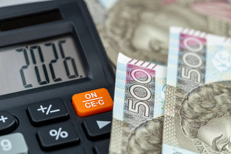 Poland money. Finances 2026. Business and economic concepts. Symbol of the Polish zloty. The year...