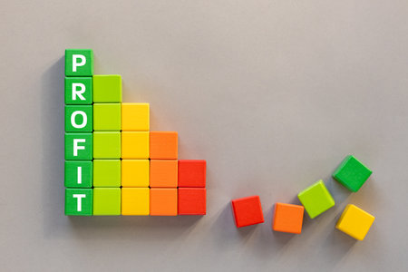 Growing profit. Financial and business concept. Success in the venture. Collecting profit.の写真素材