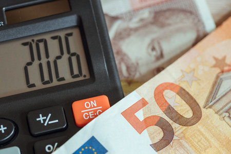 Bulgaria money, changing levs to euros in 2026. Financial and business concept. close up, Economy backgroundの写真素材