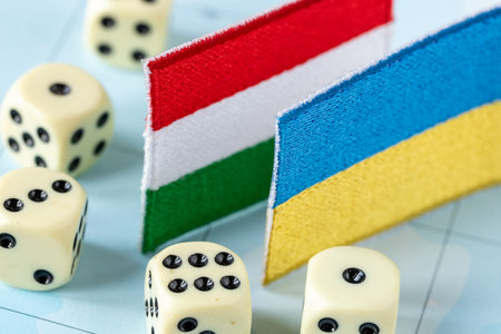 A symbol of Hungary and Ukraine, and a set of dice. The concept of entertainment and mutual...
