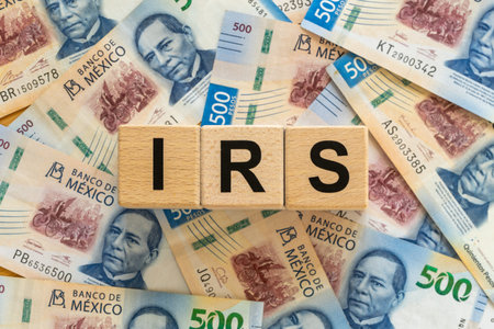IRS, Impuesto Sobre la Renta, English translation. Financial concept. Taxes in Mexico. written on...