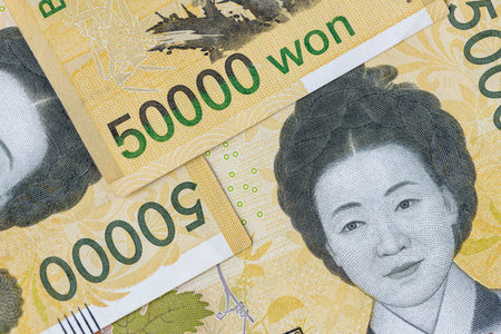 banknotes of fifty thousand South Korean Won. Financial concept. South Korea money. business...