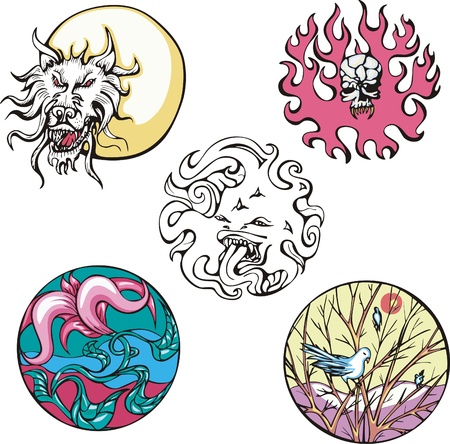 Vector set of round designsのイラスト素材