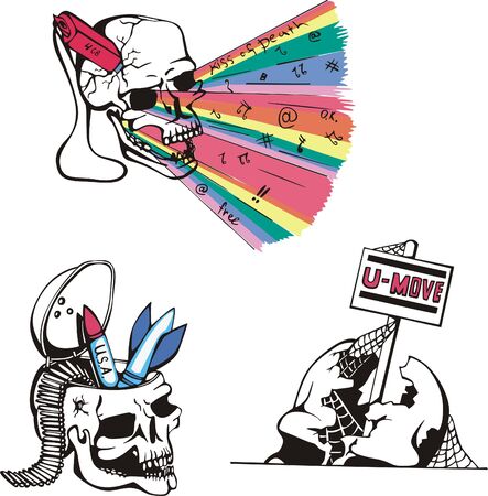 Vector set of skull designsのイラスト素材