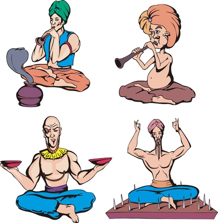 Oriental Characters. Set of Color のイラスト素材