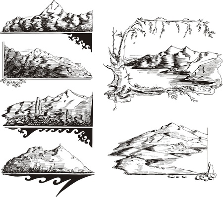 Mountain sketches. のイラスト素材