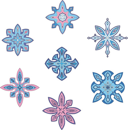 Decorative ornamental snowflakes. のイラスト素材
