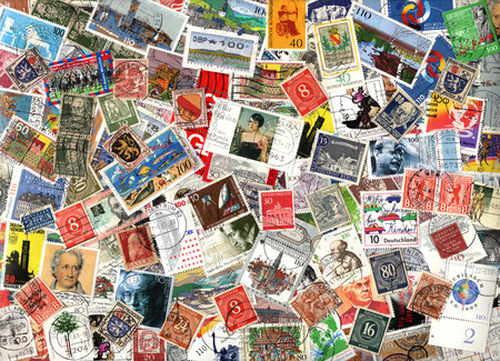 Background of the postage stamps issued in Germanyのeditorial素材