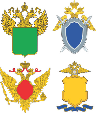 Russia emblematic and heraldic templates. Set of vector imagesのイラスト素材