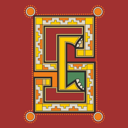 Decorative ornamental monogram SC in Celtic style in geometrical rectangle form like an illustration in antique medieval illuminated manuscriptのイラスト素材