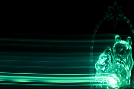 Green smoke on a black background. Abstract background for your design.