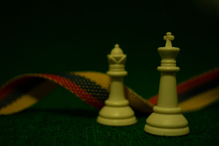 Chess pieces representing business strategy and decision making concept