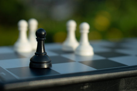 Chess pieces representing business strategy and decision making concept