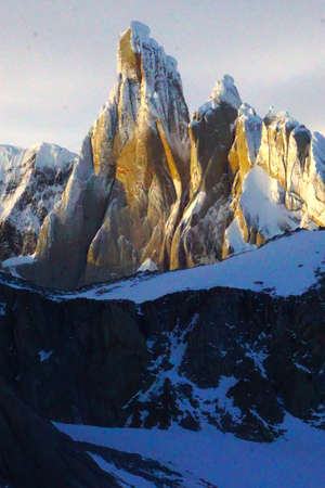 Sunrise illuminating Cerro Torre, Patagonia Argentina