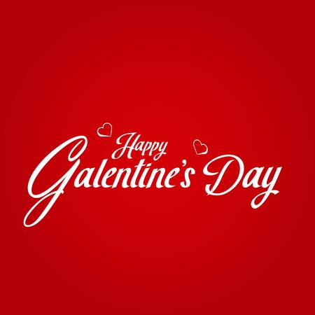 Happy Galentine's Day hand lettering typography card with handwritten calligraphy text, red gradient background. Elegant and classic quoteのイラスト素材