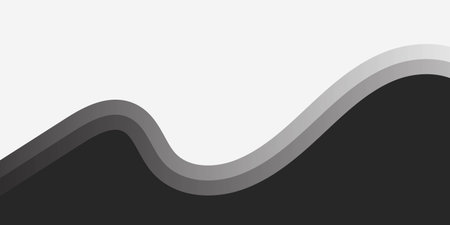 Black and white abstract background with wavy lines. Vector illustration.のイラスト素材
