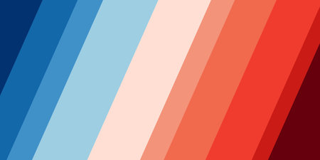 Abstract background with diagonal stripes. Vector illustration. Red, blue and yellow colors.のイラスト素材