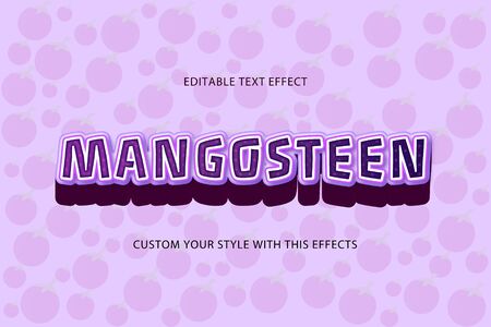 Editable text effect-mangosteen fruit styleのイラスト素材