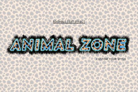 Editable Text effect animal conceptのイラスト素材