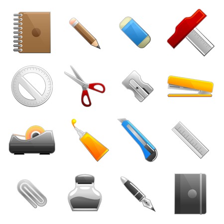 stationery icon setのイラスト素材