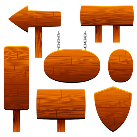 wooden sign set のイラスト素材